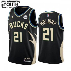 Canotte Bambino Milwaukee Bucks Jrue Holiday 21 Jordan 2022-23 Statement Edition Nero Swingman